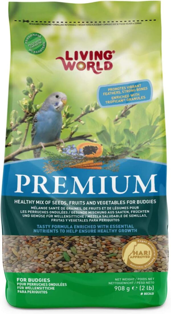 Living World Premium Mix For Budgies, 908 g (2 lb)