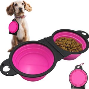 Collapsible Dog Water Bowls - 2 in 1 Portable